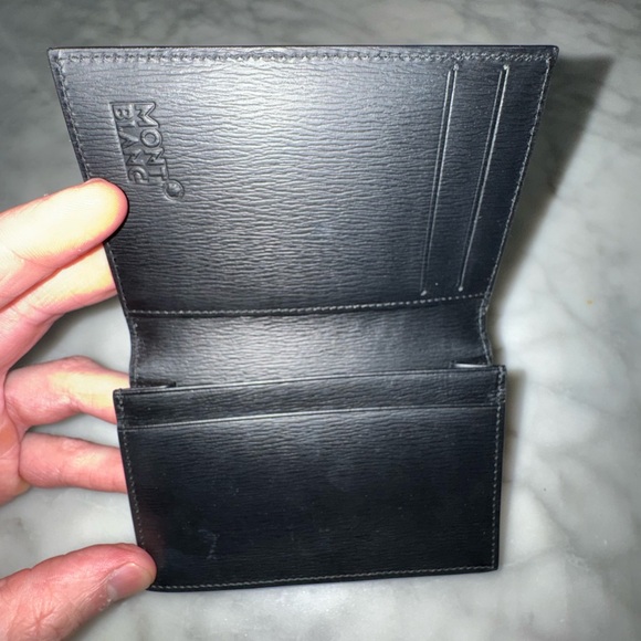 Mont Blanc Wallet and Card Holder 4.4x2.8’ NWOT Black Leather - Picture 7 of 14